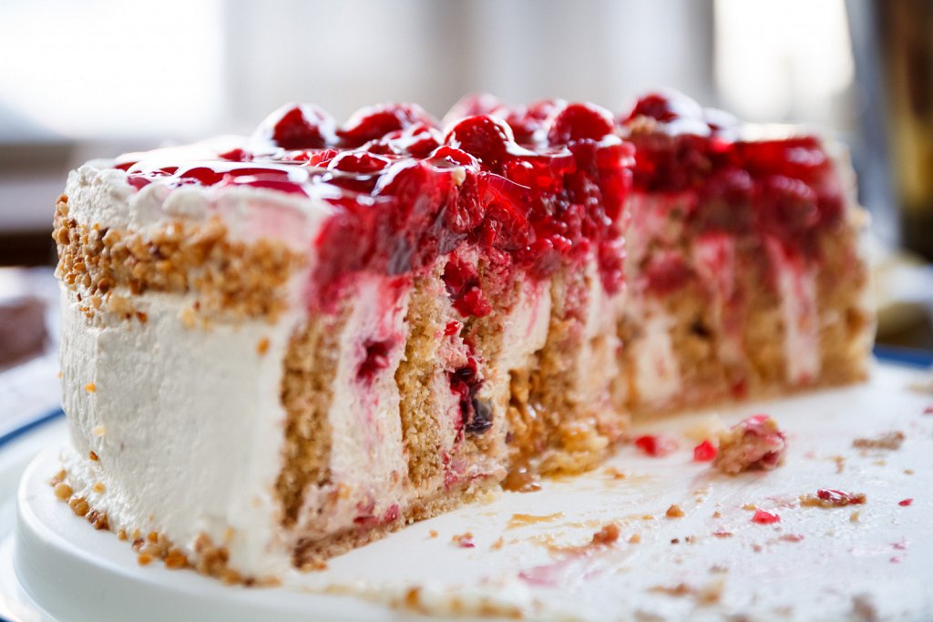 Very berry cake with vertical layers