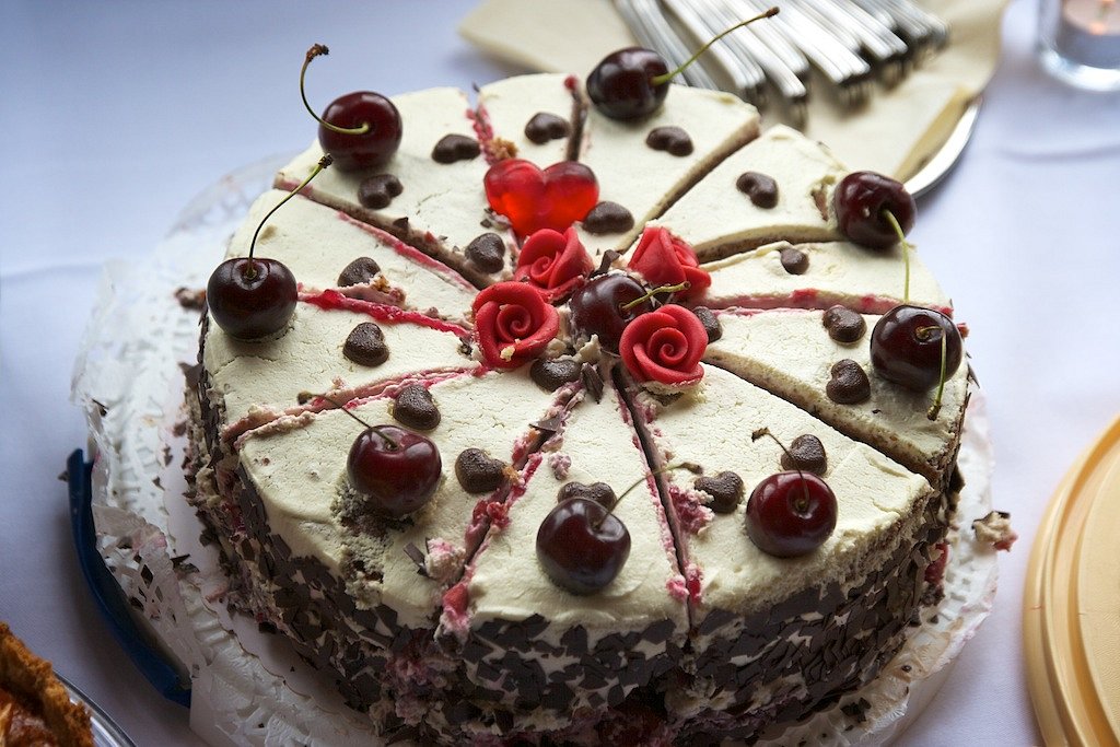 Black Forest Gâteau for a wedding buffet